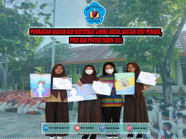 PEMBAGIAN HADIAH LOMBA BACA PUISI, POSTER (“HARI KARTINI”), LOMBA MEMBACA AYAT-AYAT PENDEK, DAN ADZAN (“BULAN SUCI RAMADAN”)